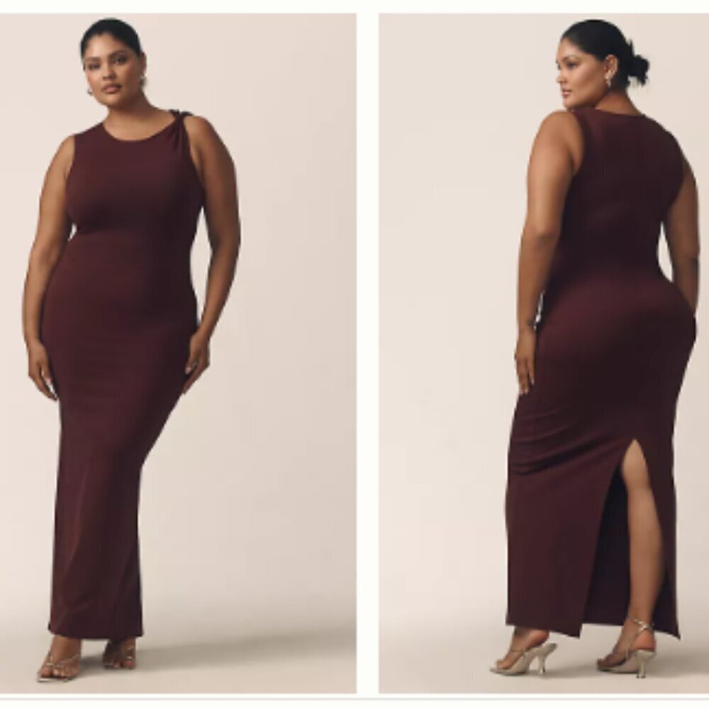 Good American Scuba Twist Tank Maxi Dress - Size 4X NWT
